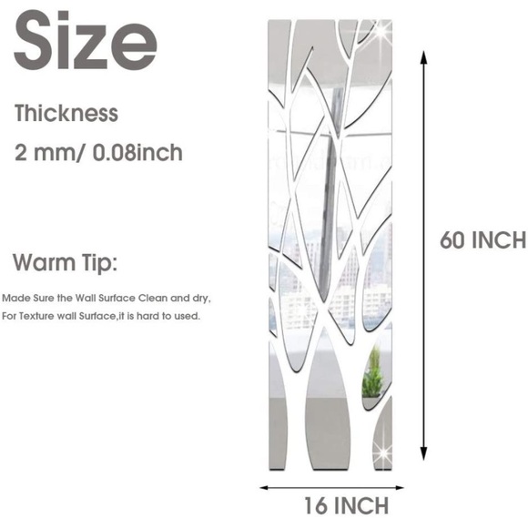 Tree Wall Decor Abstract Wall Art 3D DIY Acrylic Decorative Mirror Wall Stickers - Picture 5 of 7